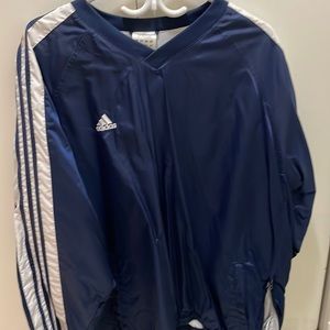 Adidas wind breaker/pull over, like new size lrg !